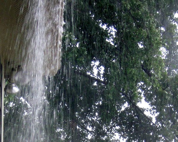 Overflowing storm gutters